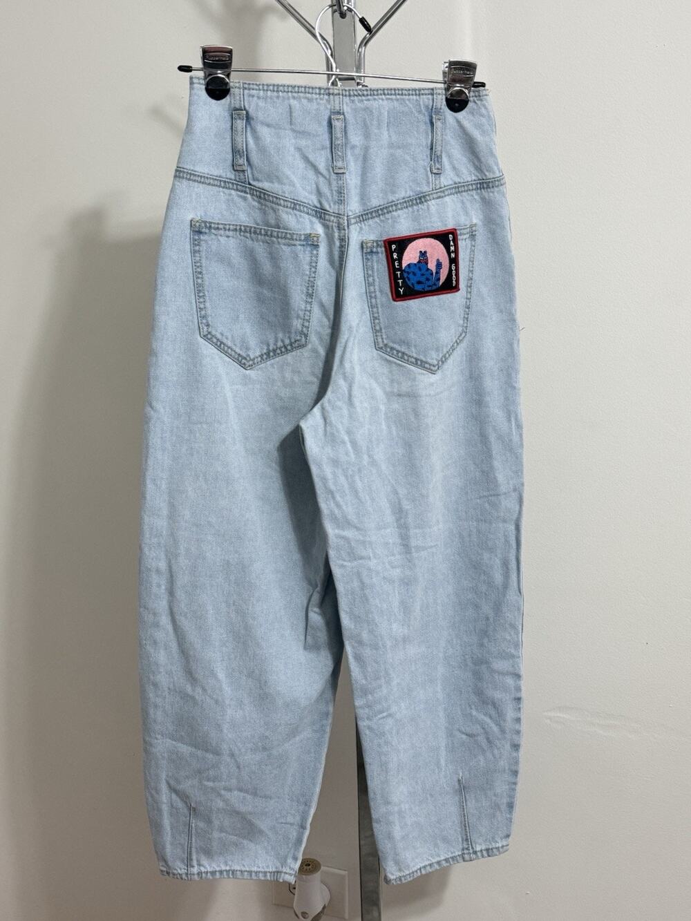 Vintage JJJ High Rise Light Wash Ankle Slit Tapered Mom Jeans Womens Size 26